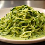 Green Zucchini Spaghetti with Avocado Sauce