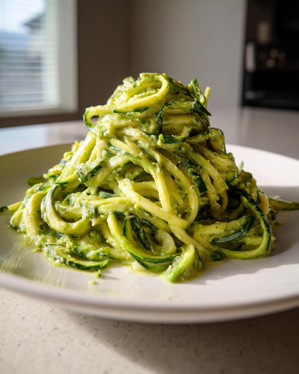 Green Zucchini Spaghetti with Avocado Sauce - detail 5