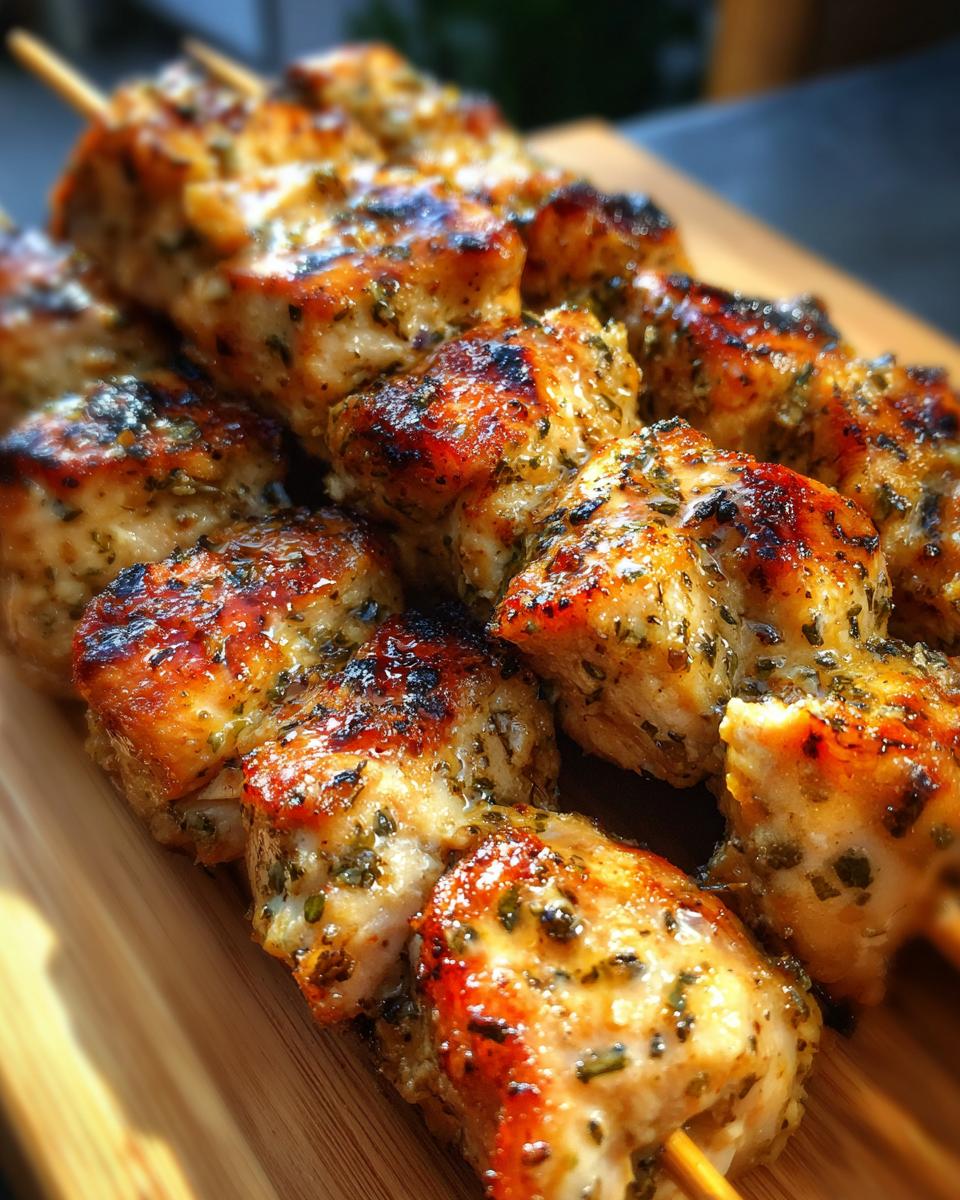 Grilled Ranch Garlic Parmesan Chicken Skewers - detail 1