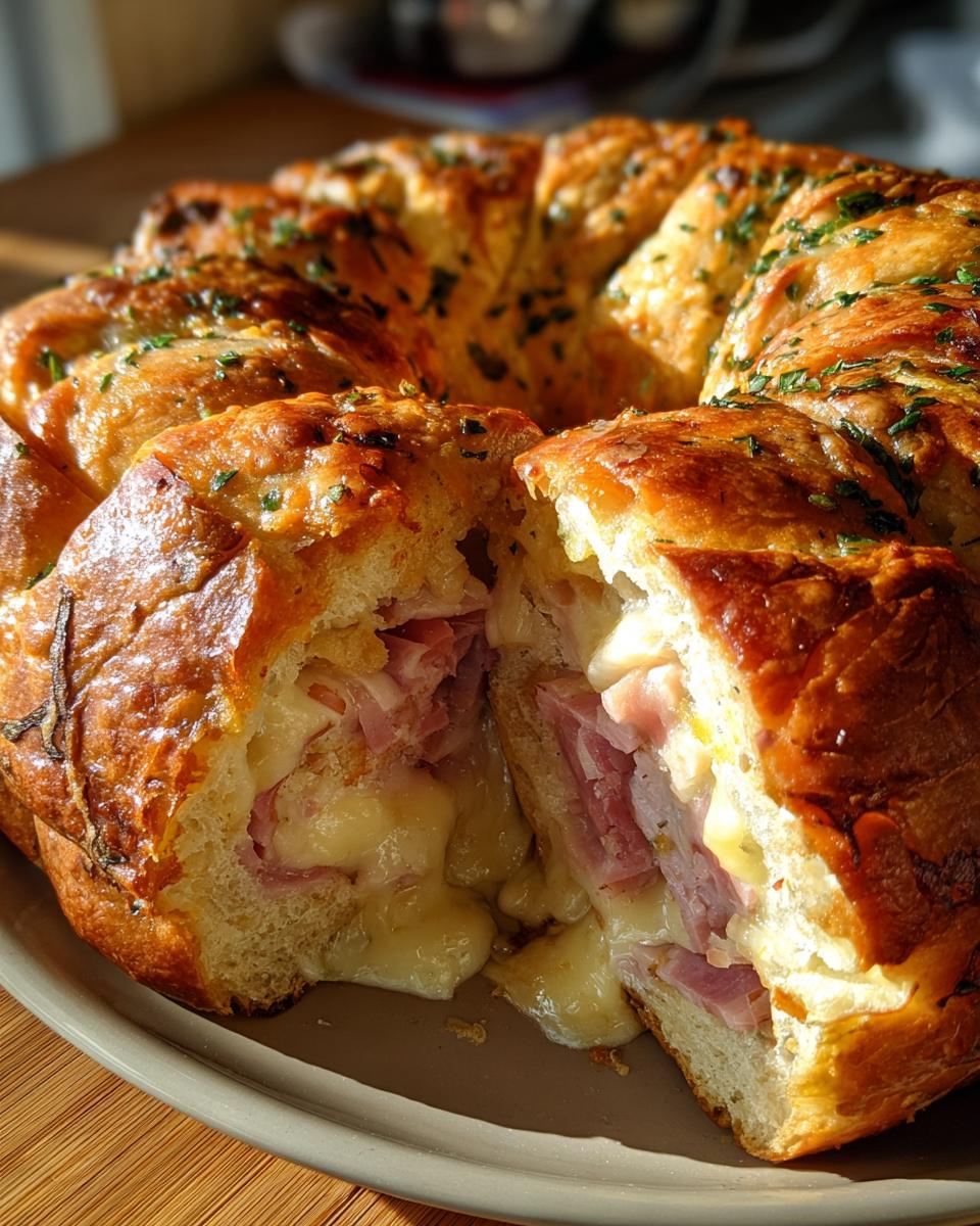 Ham and Cheese Ring Bread - detail 1
