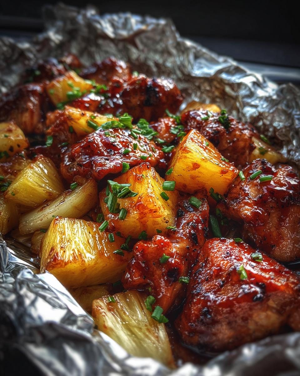 Hawaiian BBQ Chicken and Pineapple Foil Packets - detail 3