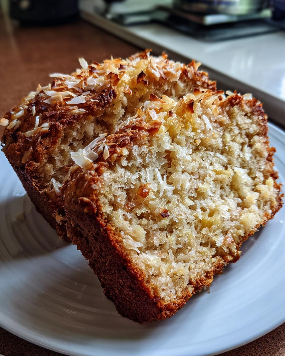 Hawaiian Banana Bread with Coconut and Pineapple - detail 1