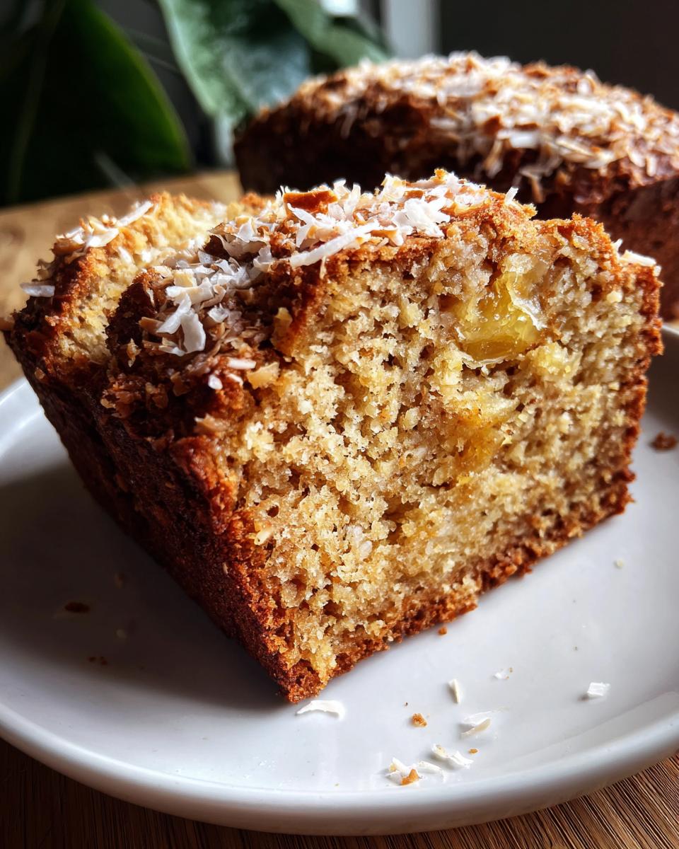Hawaiian Banana Bread with Coconut and Pineapple - detail 2