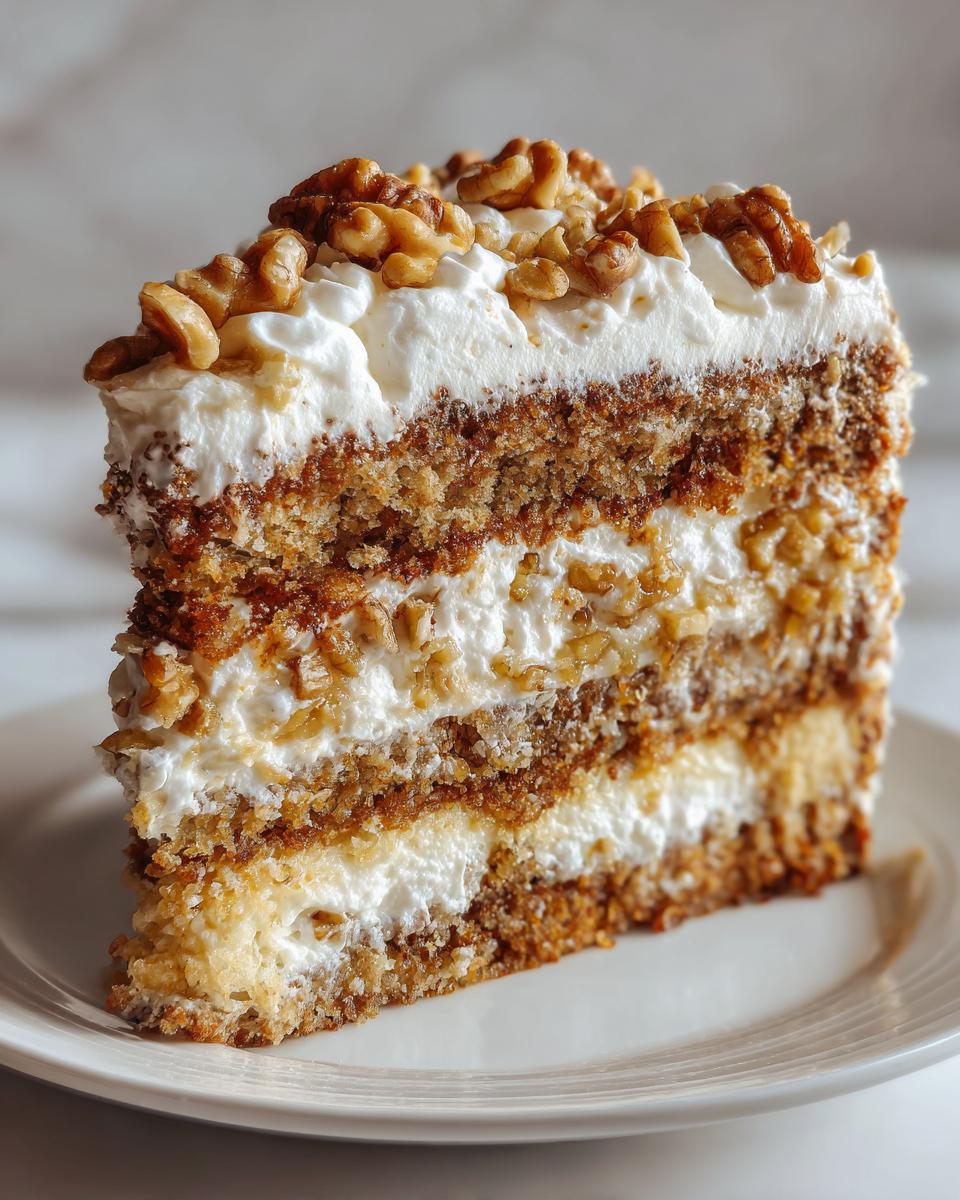 Heavenly Banana Cream and Walnut Cake - detail 1