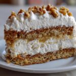 Heavenly Banana Cream and Walnut Cake