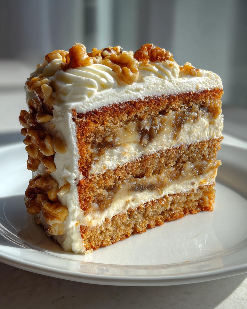 Heavenly Banana Cream and Walnut Cake - detail 2