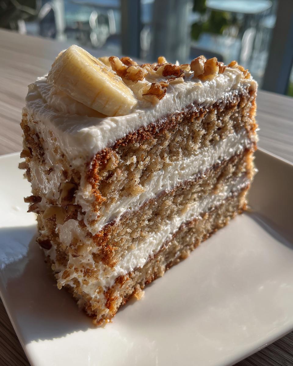 Heavenly Banana Cream and Walnut Cake - detail 3
