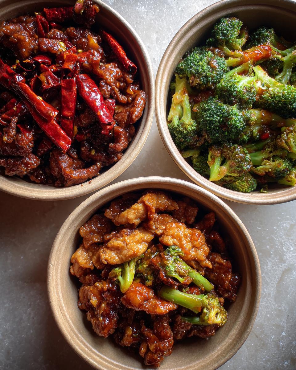 Homemade Takeout Trio: Kung Pao Chicken, Beef and Broccoli, and Bourbon Chicken - detail 2