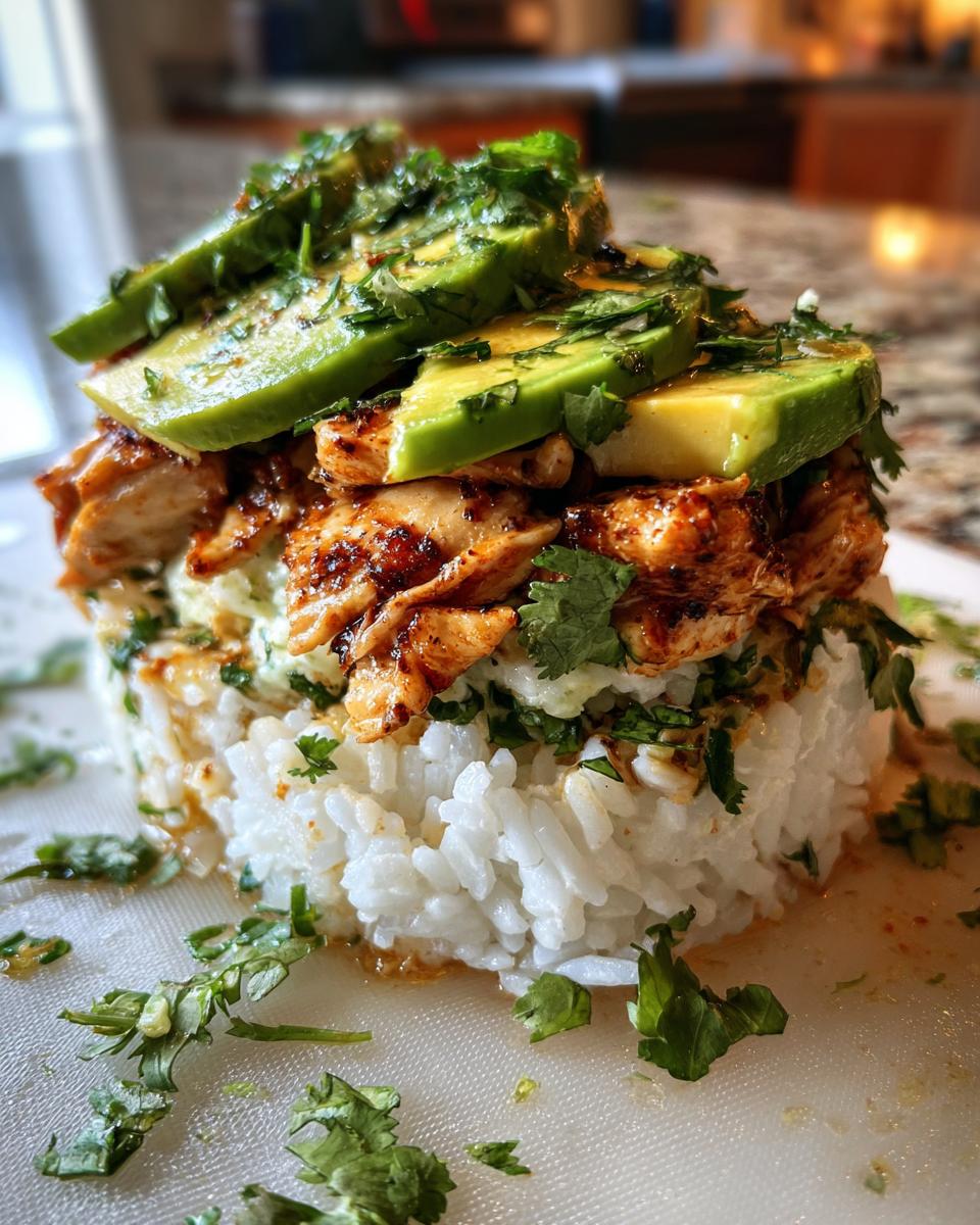 Honey Lime Chicken and Avocado Rice Stack - detail 2