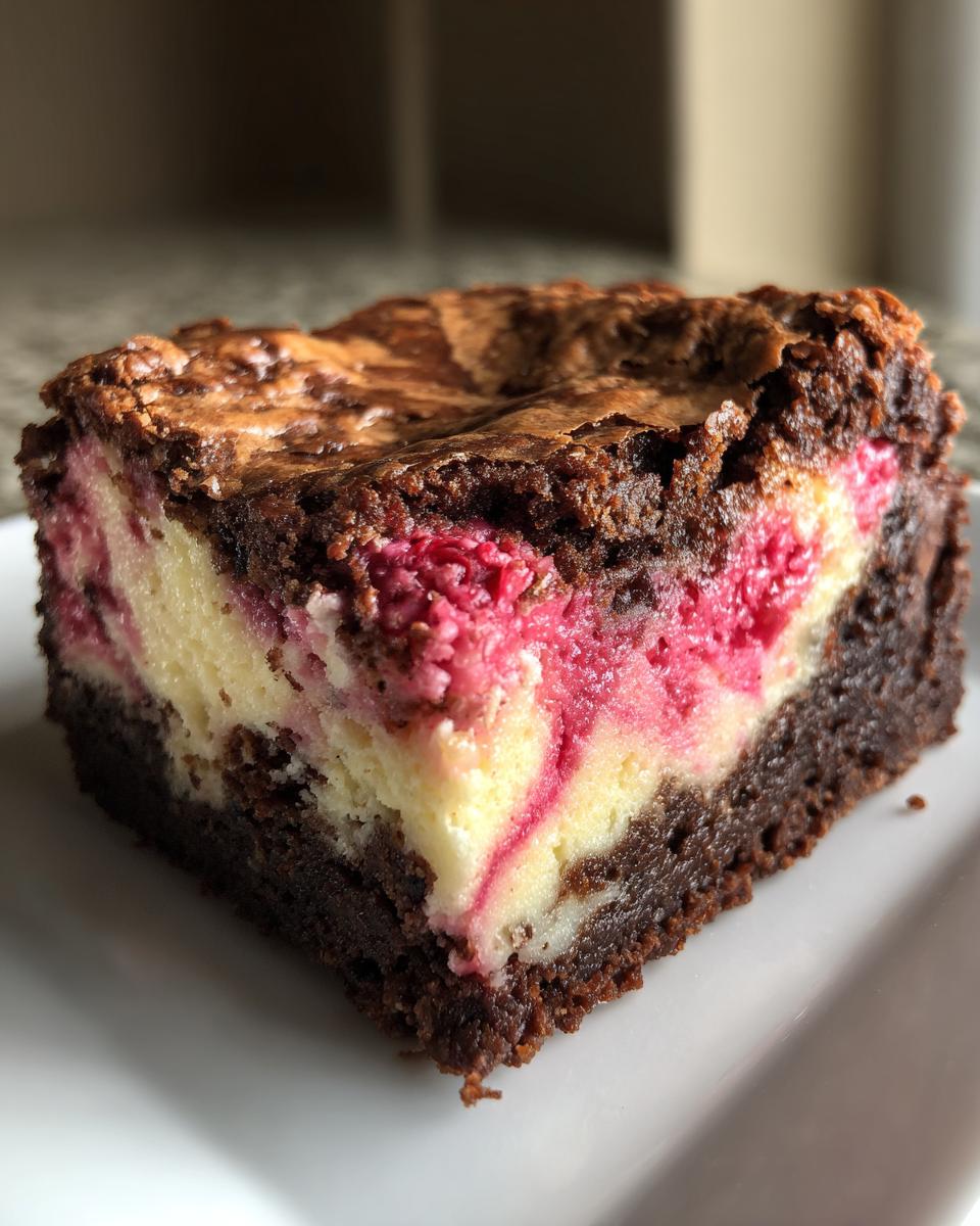 Keto Raspberry Cheesecake Brownies - detail 1