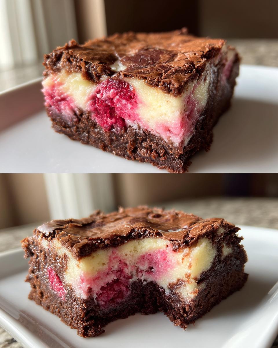 Keto Raspberry Cheesecake Brownies - detail 2