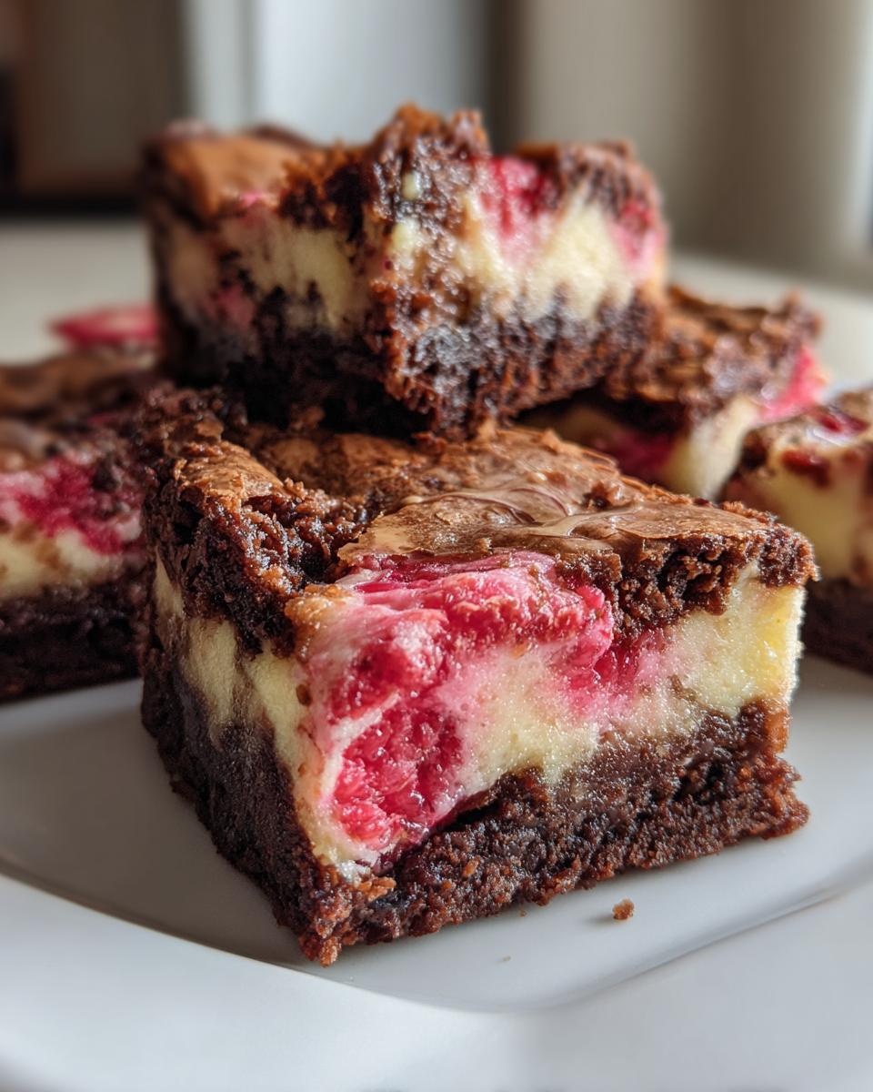 Keto Raspberry Cheesecake Brownies - detail 3