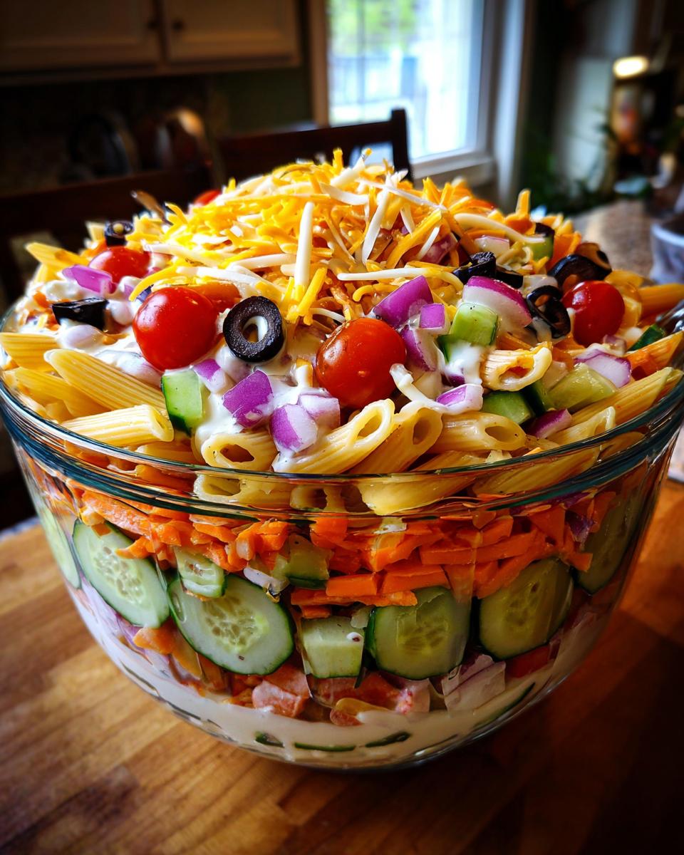 Layered Pasta Salad Bowl - detail 2