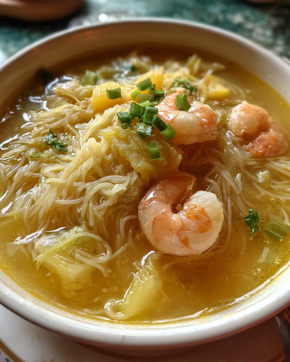 Misua and Patola Soup with Shrimp Recipe - detail 1