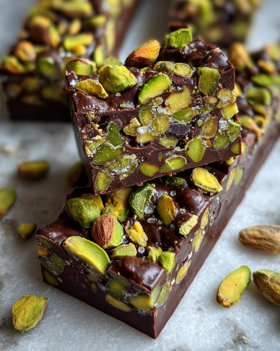 No-Bake Pistachio Dark Chocolate Bars - detail 1
