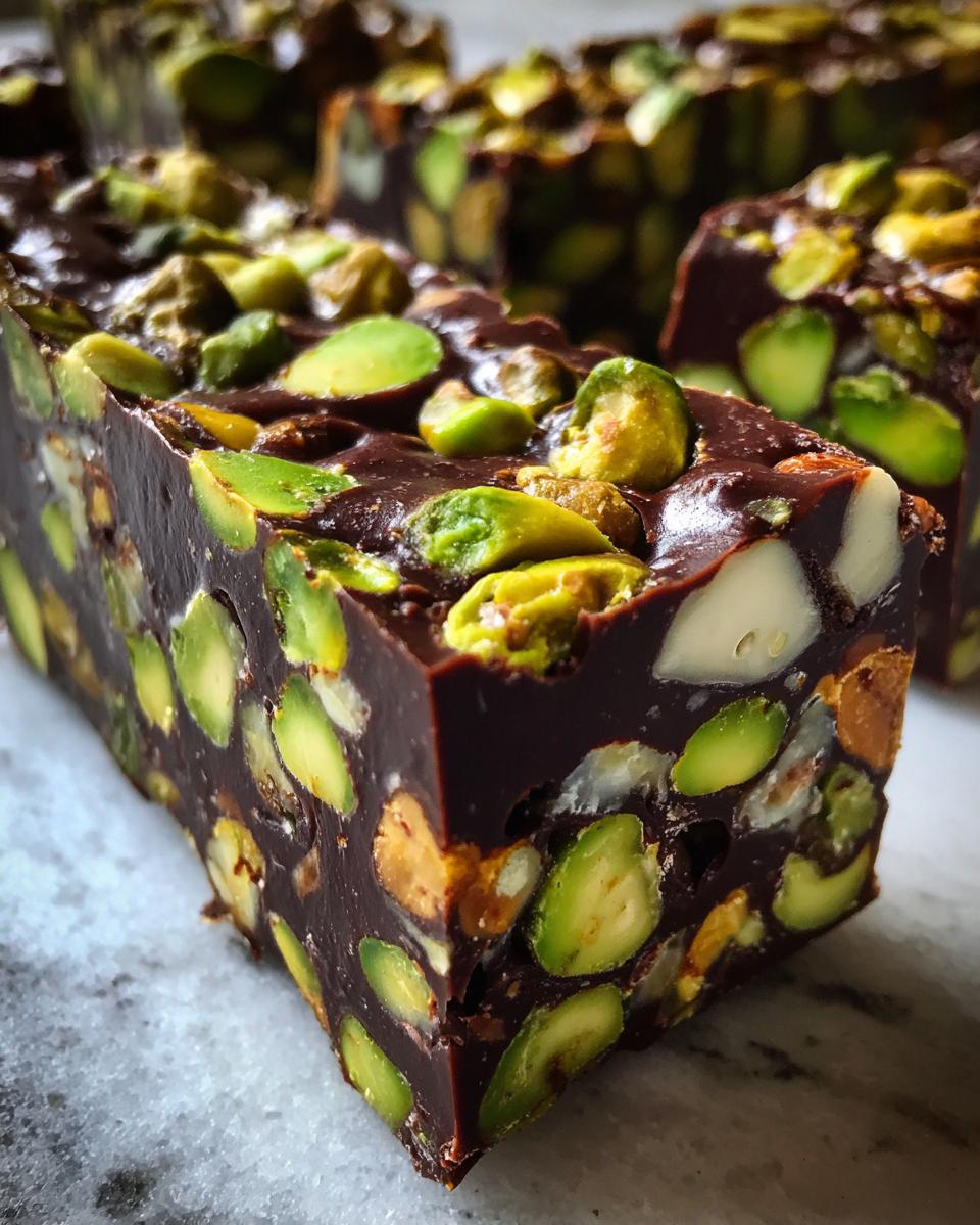 No-Bake Pistachio Dark Chocolate Bars - detail 3