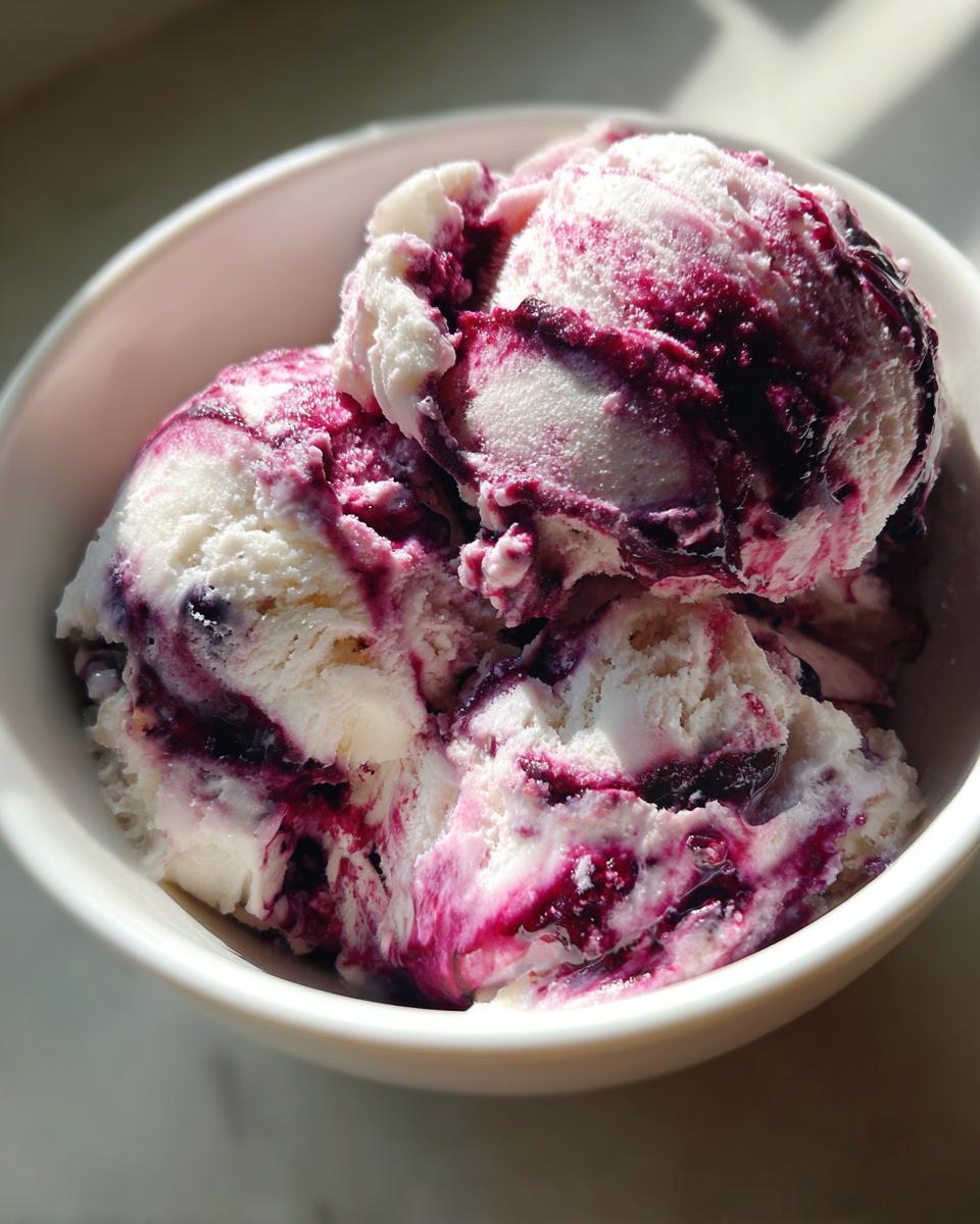 No-Churn Blueberry Ice Cream - detail 1