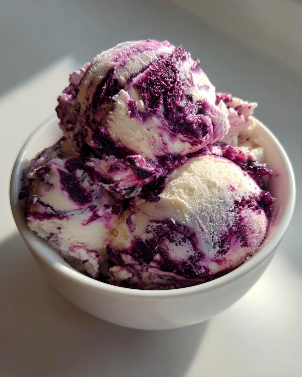 No-Churn Blueberry Ice Cream - detail 2