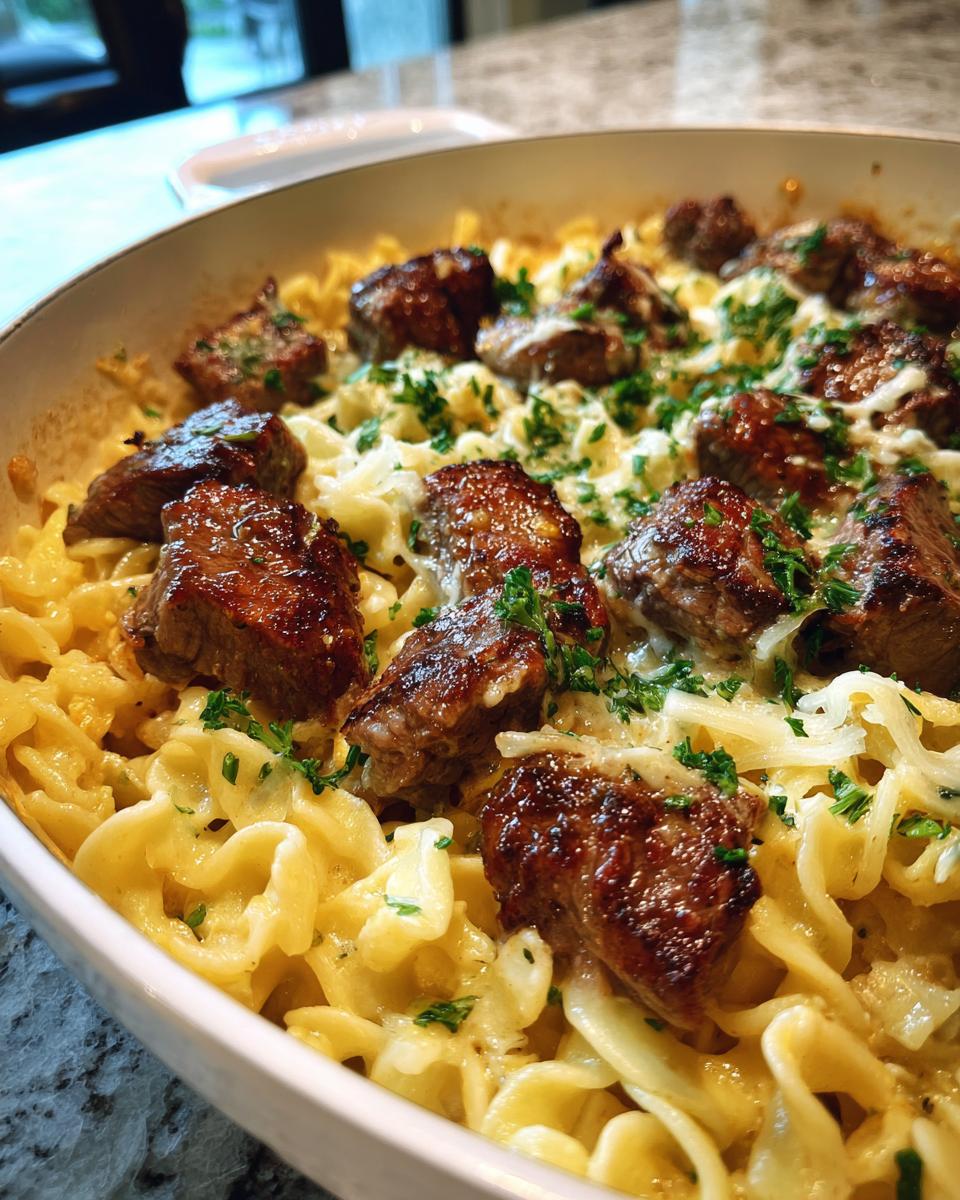 One-Pan Steak Bites with Cheesy Garlic Butter Noodles - detail 3