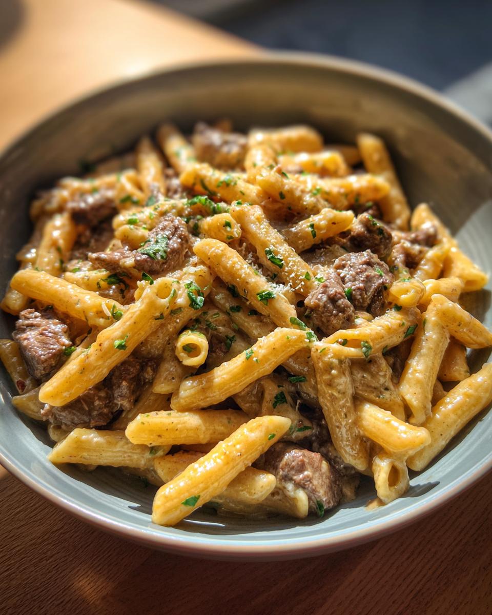 One-Pot Creamy Beef and Garlic Butter Pasta - detail 2