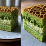 Pandan Coconut Honeycomb Cake