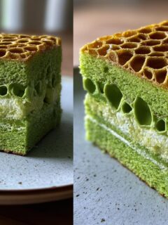 Pandan Coconut Honeycomb Cake