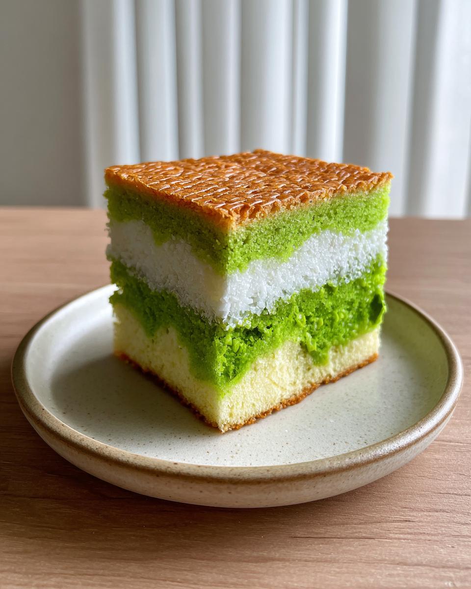 Pandan Coconut Honeycomb Cake - detail 3