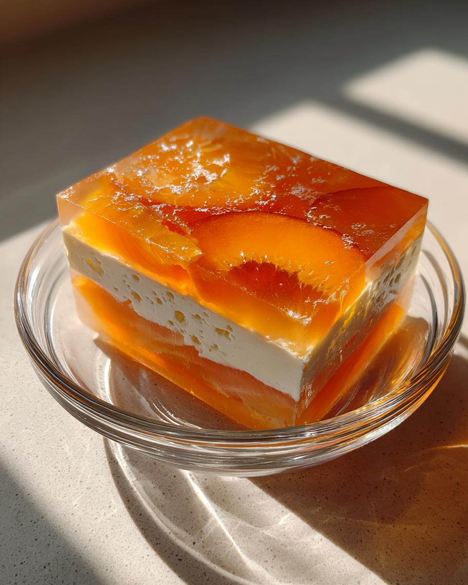 Peach Gelatin with Cream Cheese - detail 1