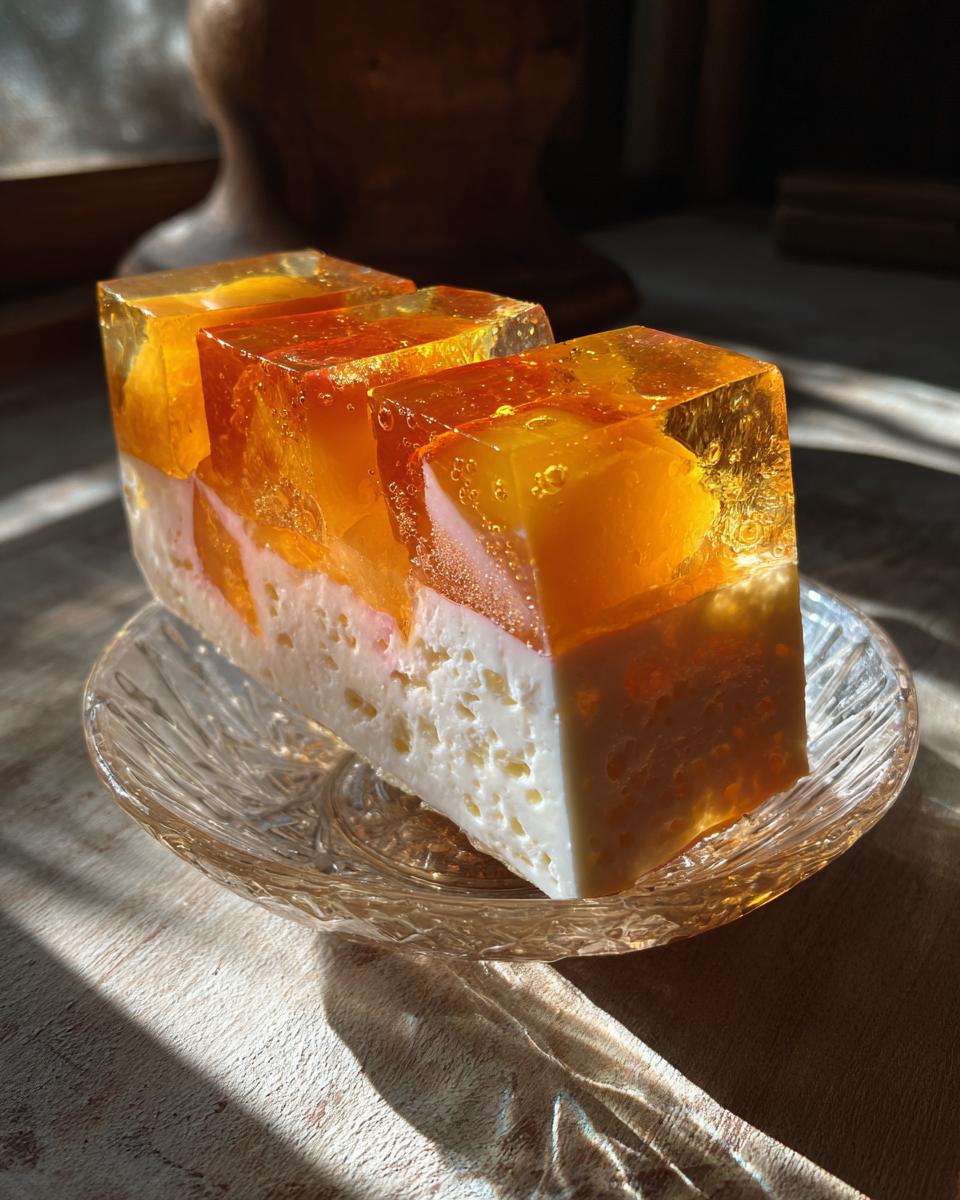 Peach Gelatin with Cream Cheese - detail 2