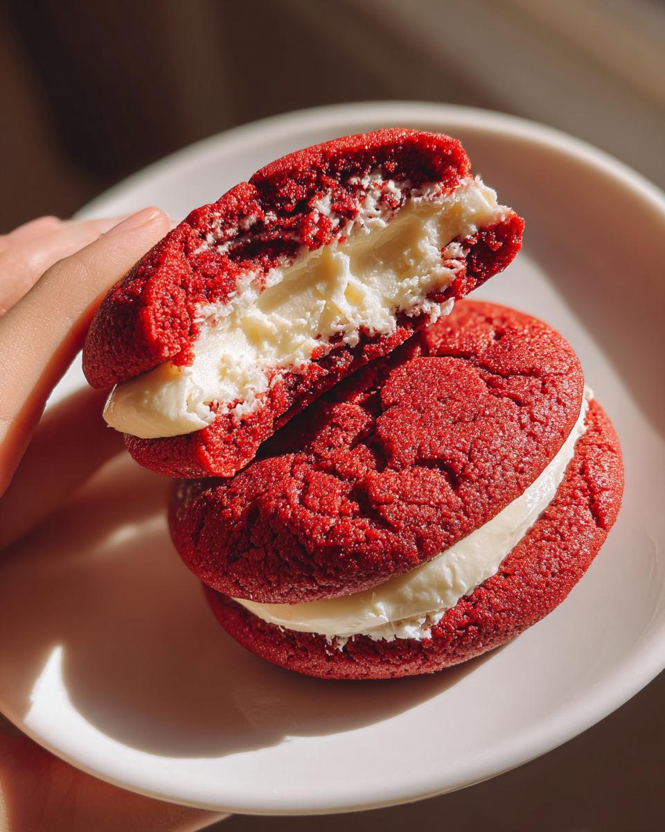 Red Velvet Cookies with Cream Cheese Filling - detail 1