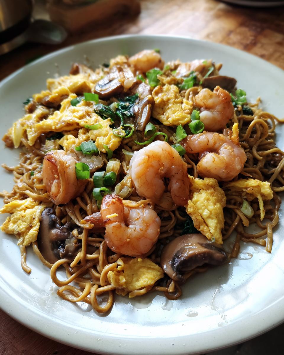 Shrimp Egg with Mushroom Noodles Recipe - detail 1