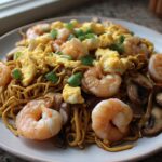 Shrimp Egg with Mushroom Noodles Recipe