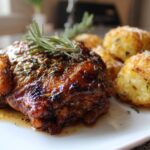 Slow-Cooked Garlic Butter Chicken & Ribeye with Parmesan Potatoes