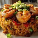 Stacked Shrimp Dirty Rice