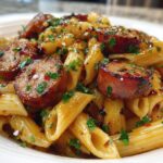 Sticky Honey Garlic Sausage Pasta