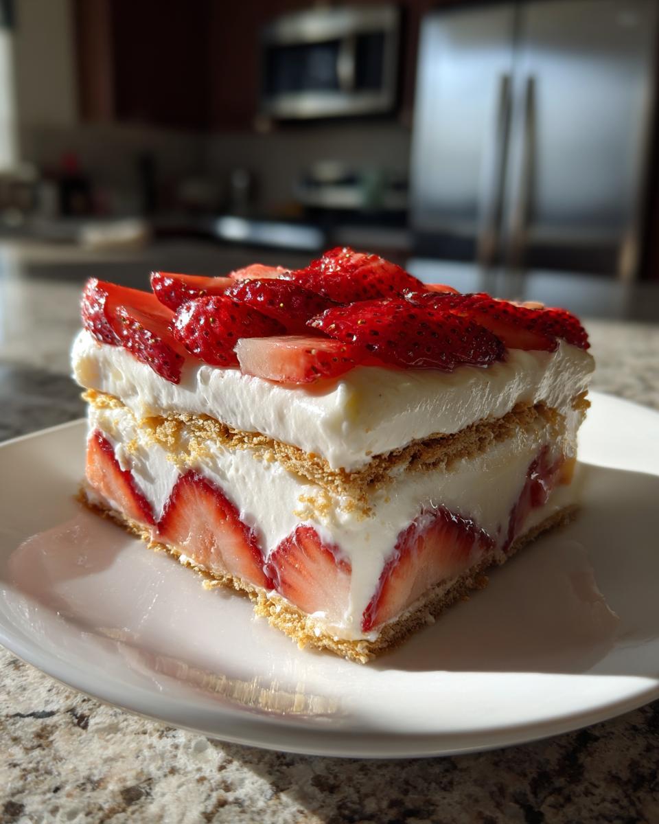 Strawberry Eclair Cake - detail 1