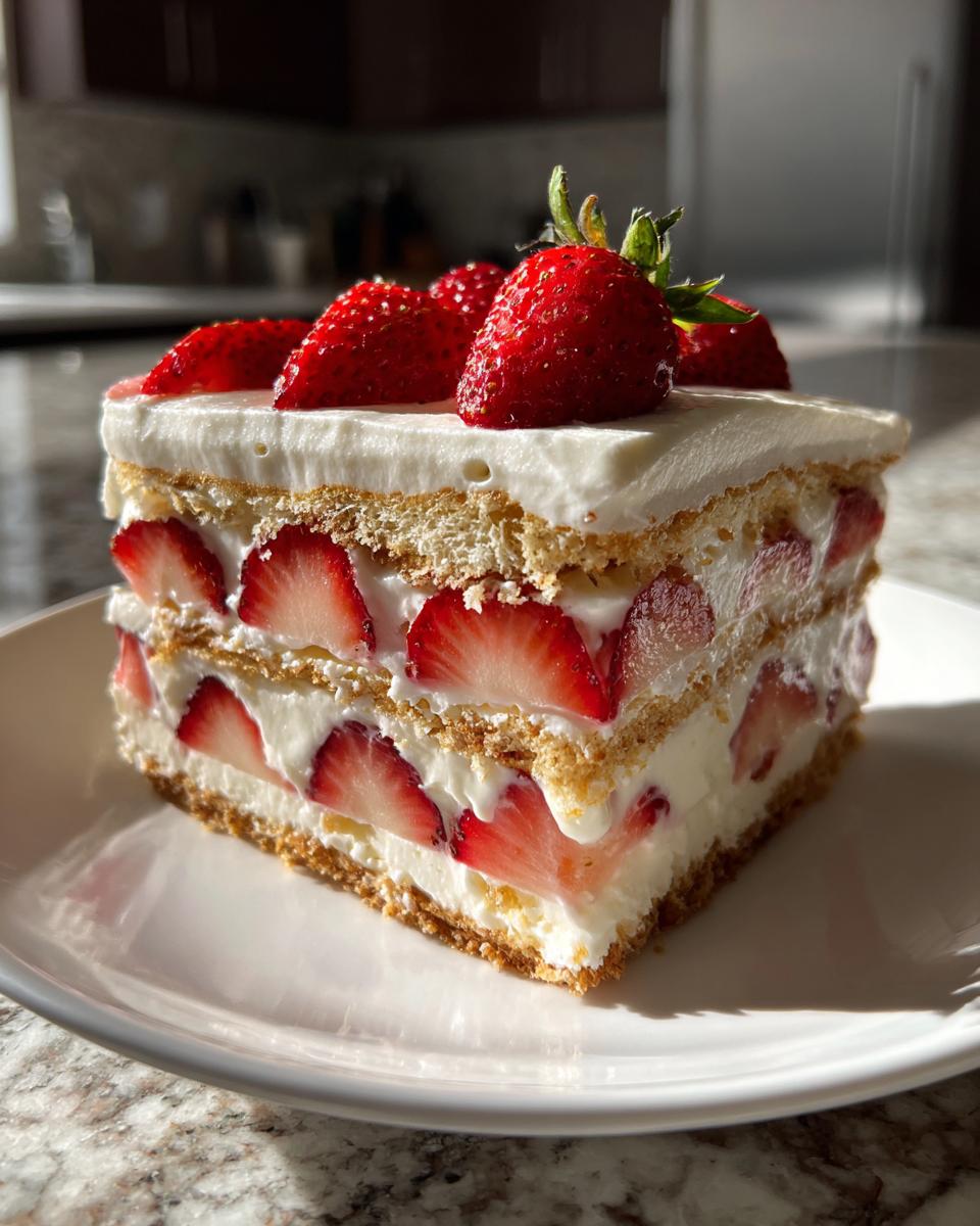 Strawberry Eclair Cake - detail 2