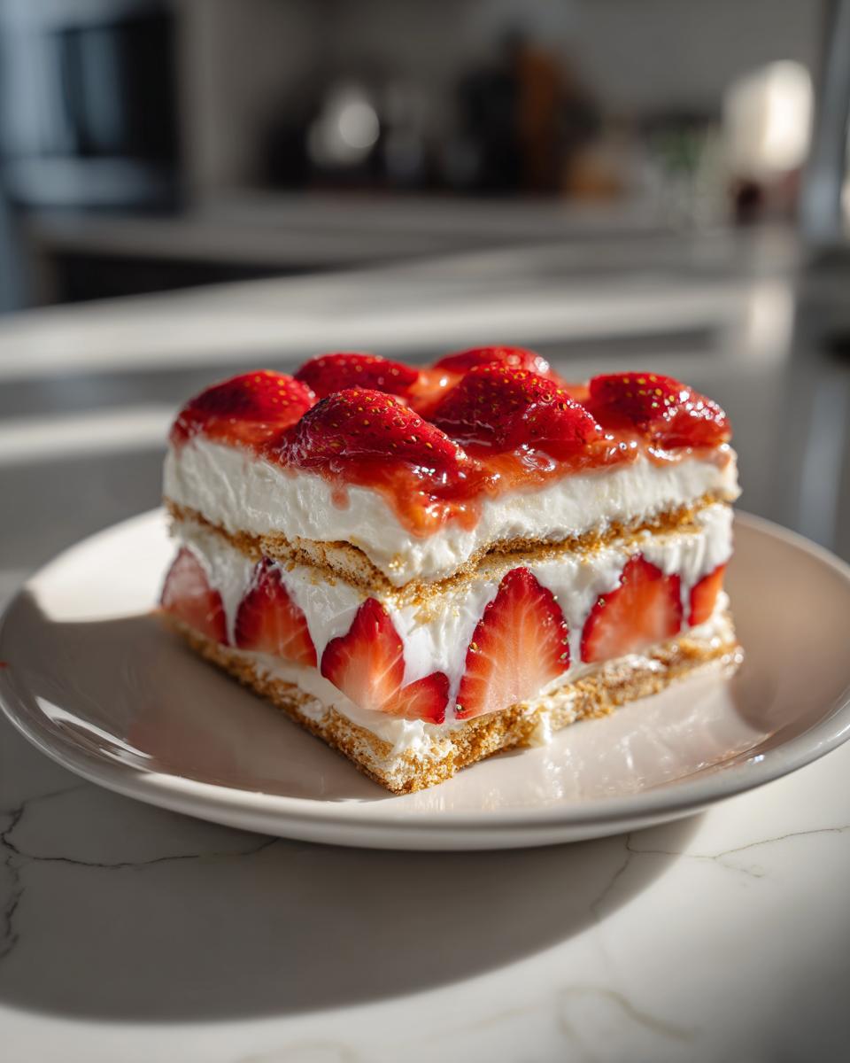 Strawberry Eclair Cake - detail 3