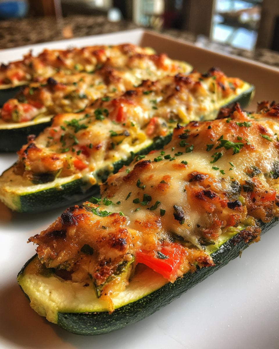 Stuffed Zucchini with Vegetables and Cheese - detail 1