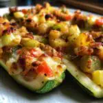 Stuffed Zucchini with Vegetables and Cheese