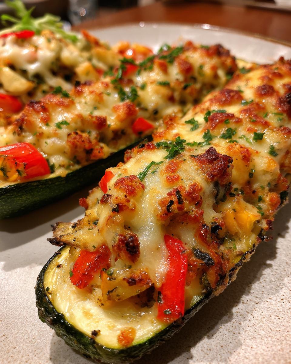 Stuffed Zucchini with Vegetables and Cheese - detail 3