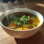 This vegetable soup is a true remedy for my stomach! I eat it day and night! It's healthy!