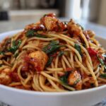 Tomato Spinach Chicken Spaghetti
