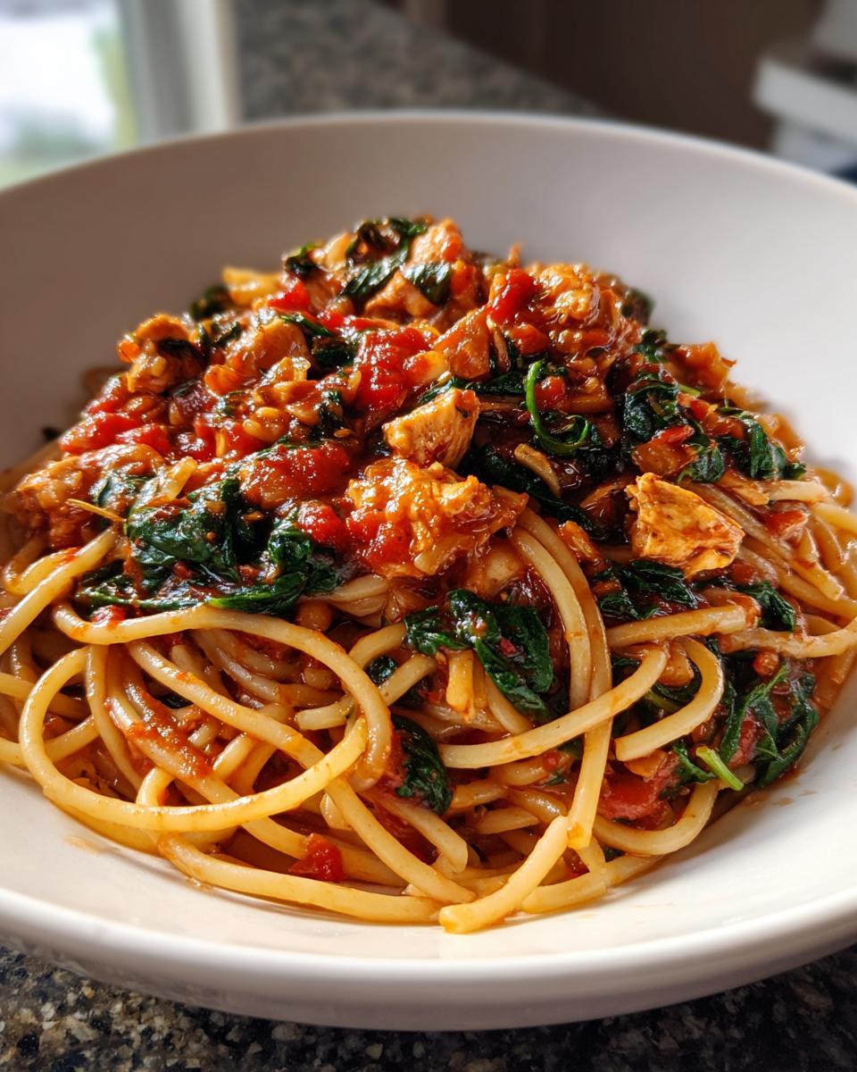 Tomato Spinach Chicken Spaghetti - detail 2