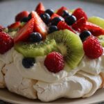 Airfryer Pavlova with Fresh Fruits and Whipped Cream for Easter, Christmas