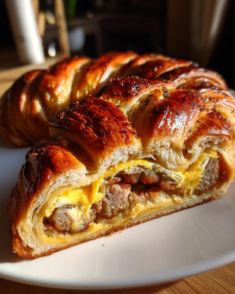 Breakfast Braid with Sausage and Eggs - detail 1