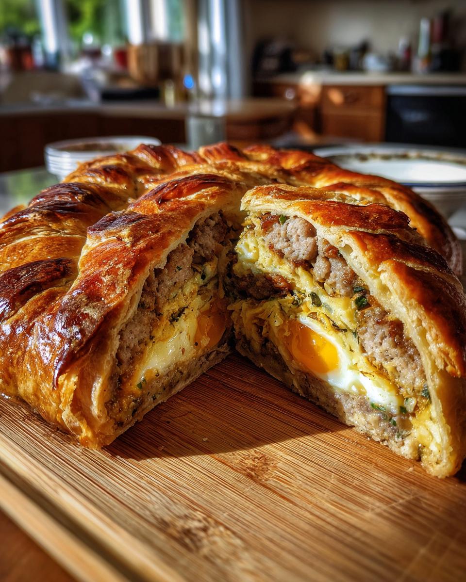 Breakfast Braid with Sausage and Eggs - detail 2