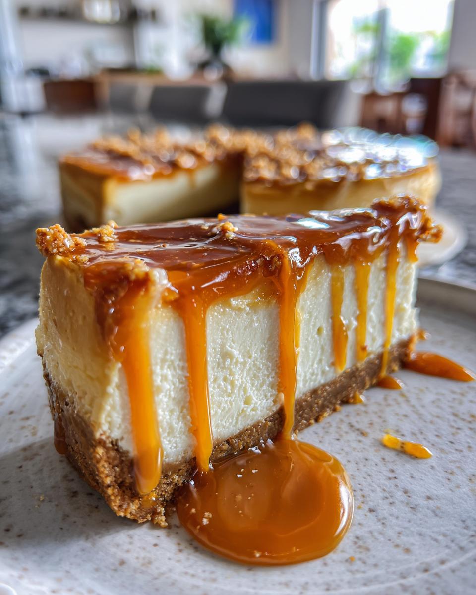 Butterscotch Cheesecake with Salted Caramel Top - detail 1