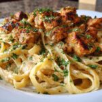 Cajun Chicken Bites with Cheesy Alfredo Linguine for Christmas