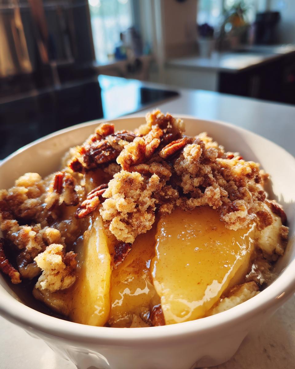 Caramel Apple Pecan Cobbler for Halloween, Thanksgiving - detail 3